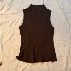 Stitches Chocolate Sleeveless Turtleneck Top